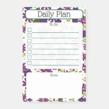 Floral Daily Planning Checklist Notepad