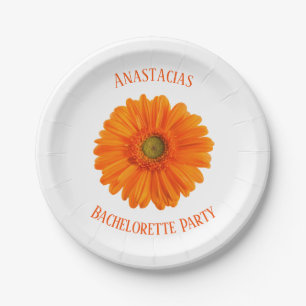 Floral Daisy Bachelorette Party personalised Paper Plate
