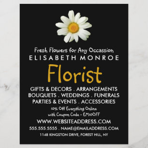 Floral Daisy, Floristry Advertising Flyer
