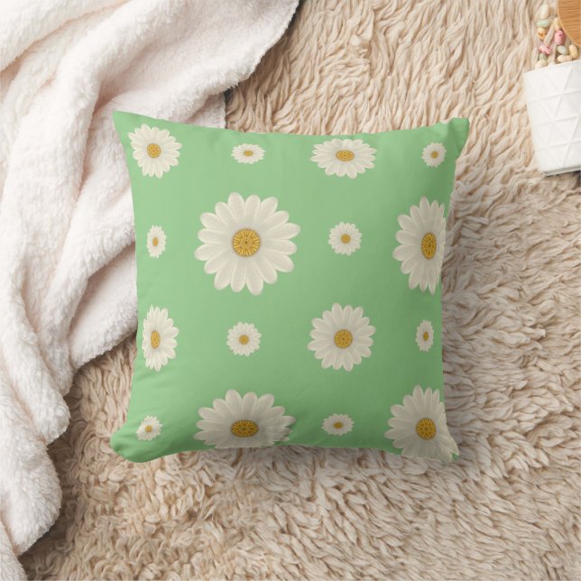 Floral Daisy Pattern Cushion (Blanket)