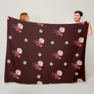 Floral Daisy Pattern  Fleece Blanket