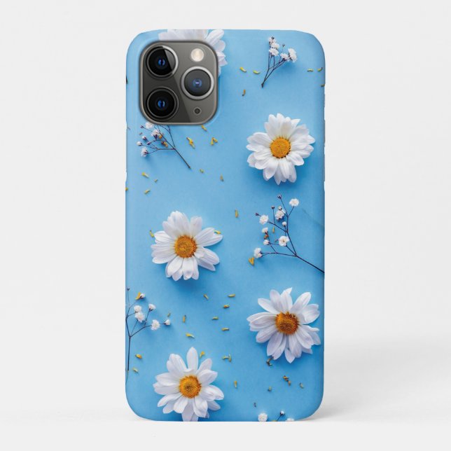 Floral Daisy Pattern - Light Blue Case-Mate iPhone Case (Back)