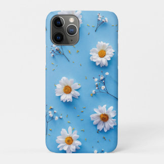 Floral Daisy Pattern - Light Blue Case-Mate iPhone Case