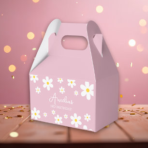 Floral Daisy Pink Birthday Favour Box