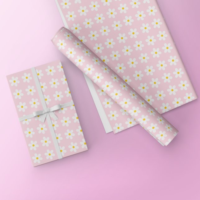 Floral Daisy Pink Wrapping Paper (Creator Uploaded)