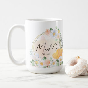 Floral Daisy & Tulip Mama Mug – Personalised Gift