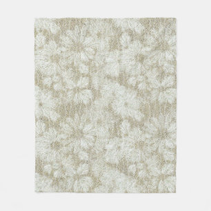 Floral Daisy Velvety Cream Texture Fleece Blanket