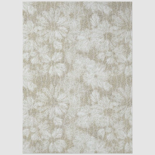 Floral Daisy Velvety Cream Texture Tissue Paper (Front)