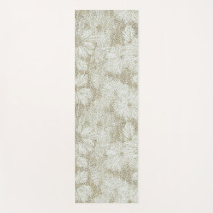Floral Daisy Velvety Cream Texture Yoga Mat