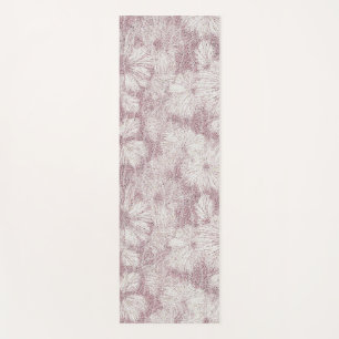 Floral Daisy Velvety Dusty Pink Yoga Mat