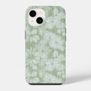 Floral Daisy Velvety LIme Green iPhone 14 Case