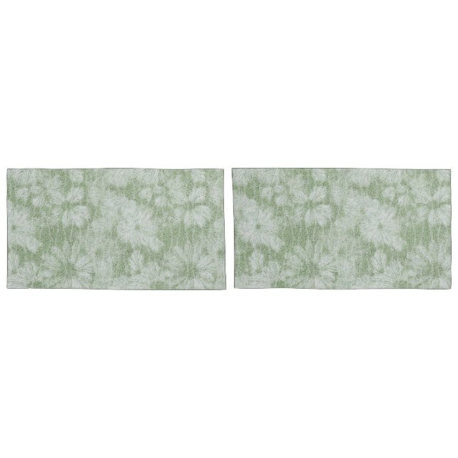 Floral Daisy Velvety LIme Green Pillowcase (Back-Set)