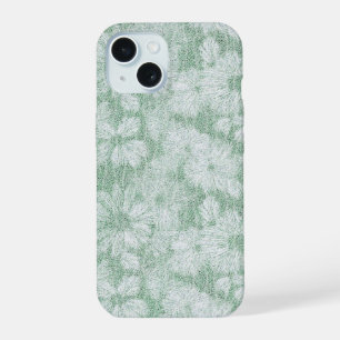 Floral Daisy Velvety Mint Green iPhone 15 Case