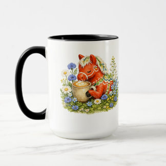 Floral Dala Horse Coffee Lover Art | Scandinavian Mug