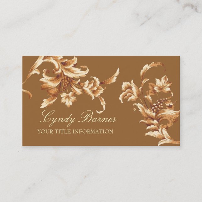 Floral Damask  Business Card (Front)