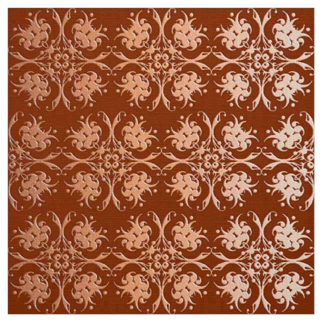 floral damask golden pattern fabric (Swatch)