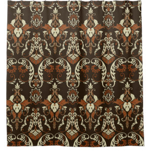 Floral damask print: vintage seamless. shower curtain