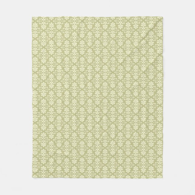 Floral damask wallpaper fleece blanket (Front)