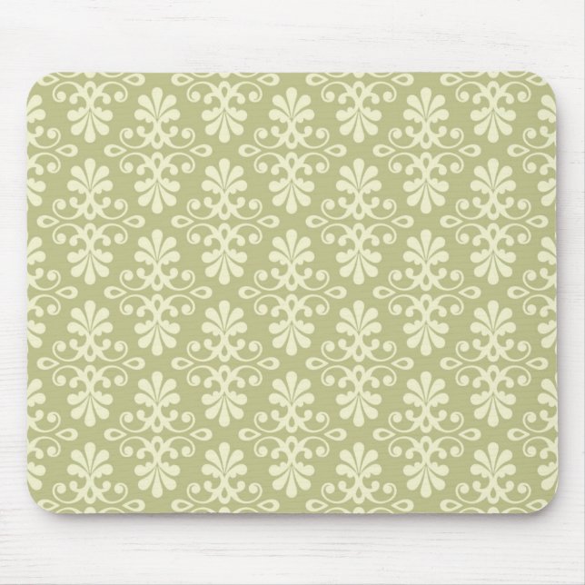 Floral damask wallpaper mouse pad (Front)