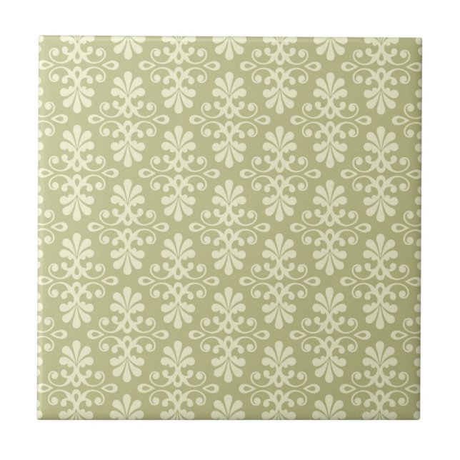Floral damask wallpaper tile (Front)
