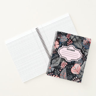 Floral Dark Aesthetic Spiral Notebook