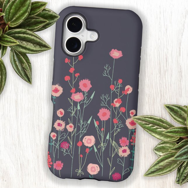 Floral Dark Boho Wildflower Art (Boho wildflower art cell phone case)