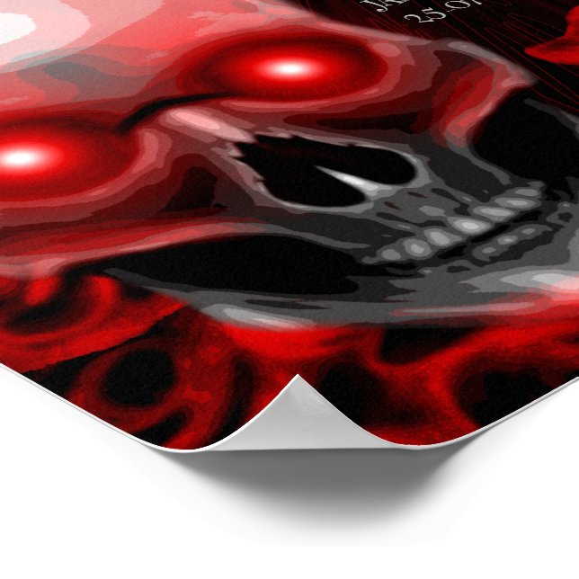 Floral dark moody gothic skull drinks menu sign (Corner)