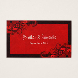 Floral Dark Red Gothic Custom Wedding Favour Tags