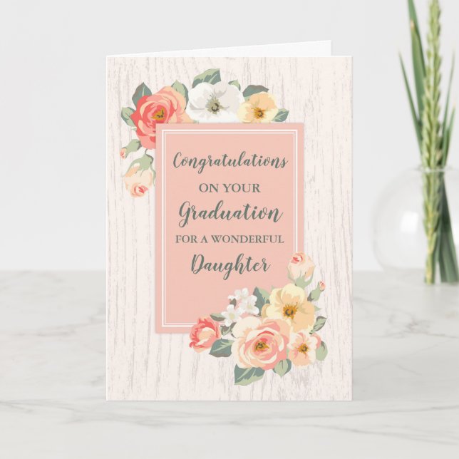 Floral Daughter Congratulations Graduation Card (Front)