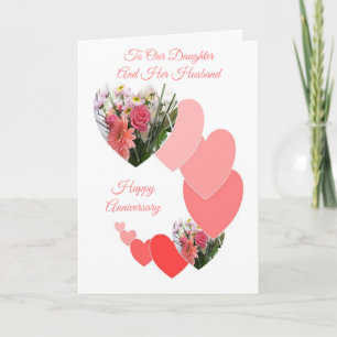 Floral Daughter Husband Personalised Anniversary Card