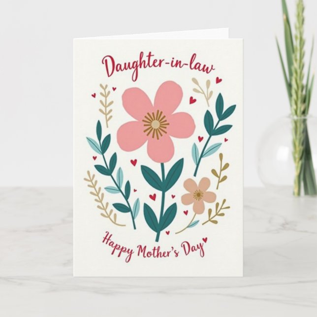 Floral Daughterinlaw Day Card (Front)