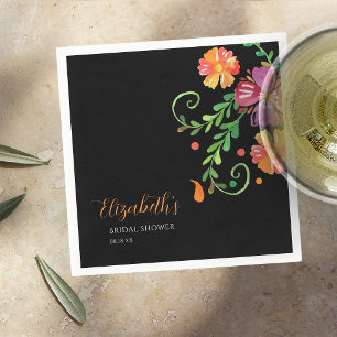 Floral Day of the Dead Bridal Shower Napkin