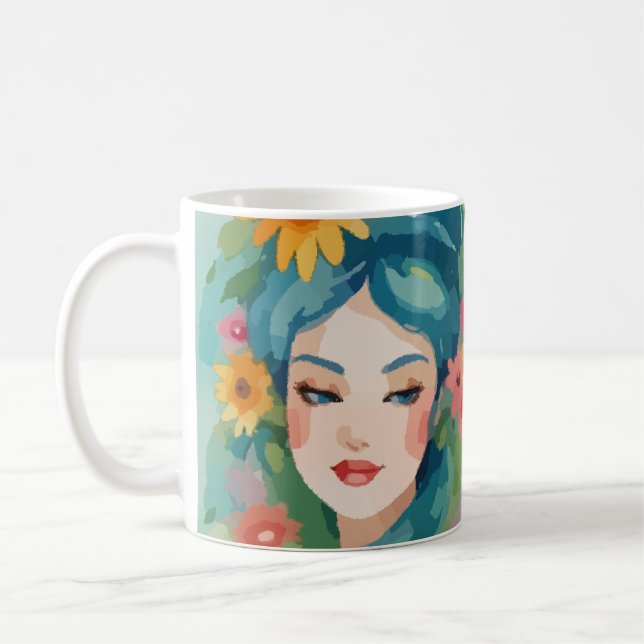 Floral Daydream Portrait Coffee Mug (Left)