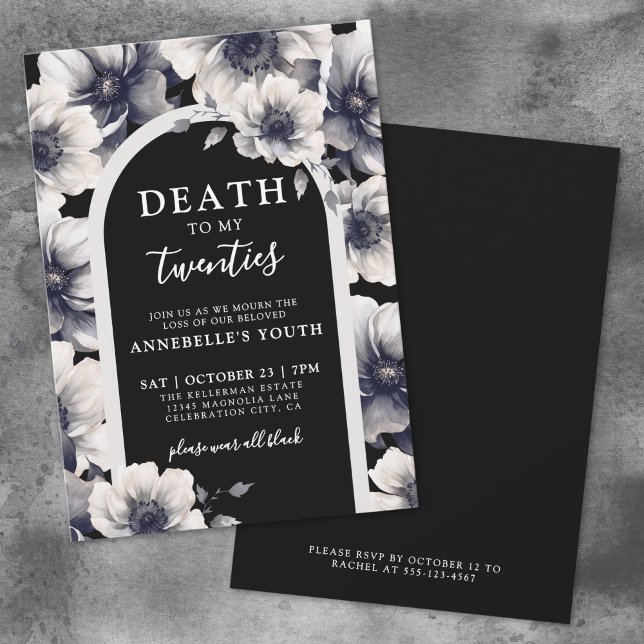 Floral Death To My Youth 30th Birthday Invitation (Floral Death To My Youth 30th Birthday Invitation)