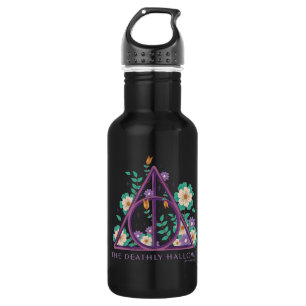 Floral Deathly Hallows Graphic 532 Ml Water Bottle