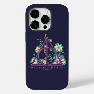 Floral Deathly Hallows Graphic iPhone 14 Pro Case