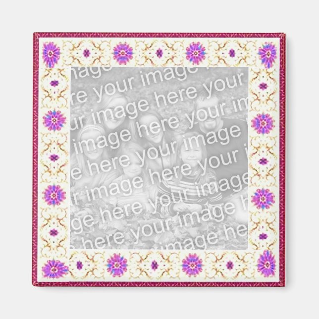 Floral Deco Customisable Magnet (Front)