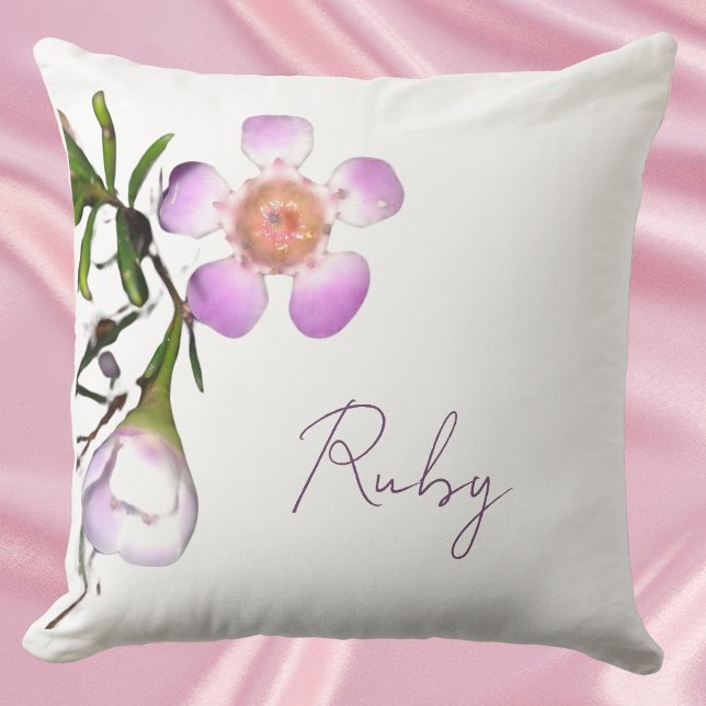 Floral Décor Wax Flower Throw Pillow (Creator Uploaded)
