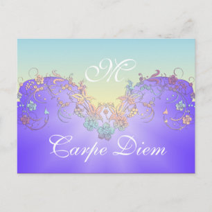 Floral Decoration pastel gradients + your text Postcard