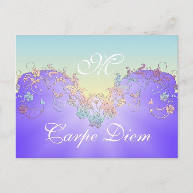 Floral Decoration pastel gradients + your text Postcard (Front)