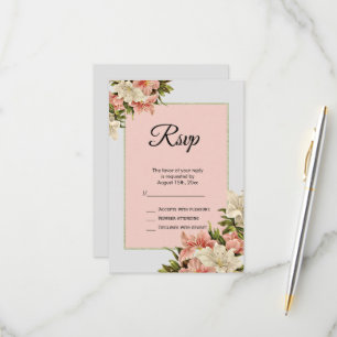 Floral Decorations Feminine Birthday RSVP Card