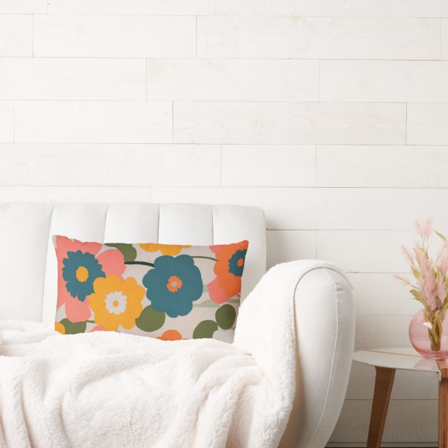 Floral decorative accent pillows in modern minimal (Couch)