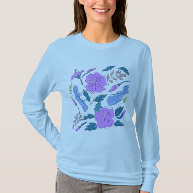 Floral Decorative Line Art Shirt (Front)