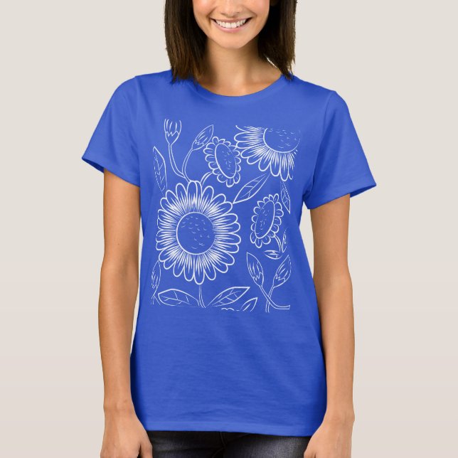 Floral Decorative Line Art Shirt (Front)