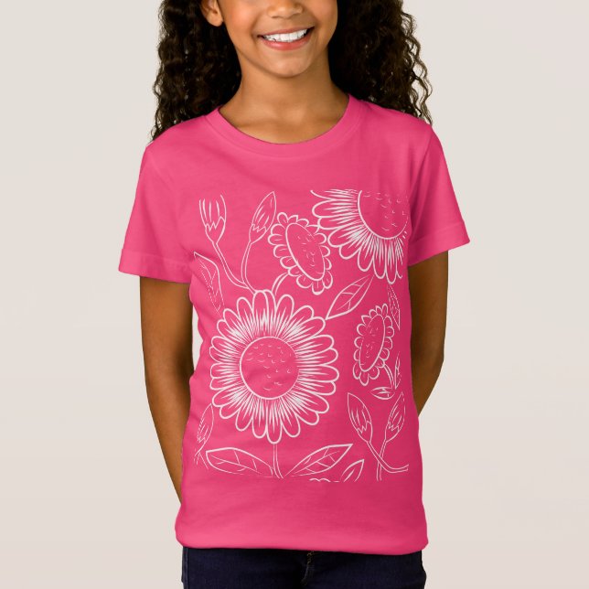 Floral Decorative Line Art Shirt (Front)