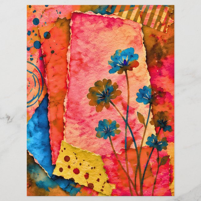 floral decoŕative paper 8.5x11", multi purpose (Front)