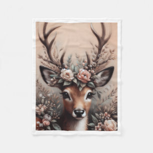 Floral Deer Antlers Blanket