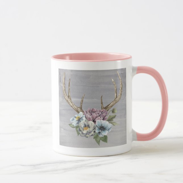 Floral Deer Antlers Mug (Right)