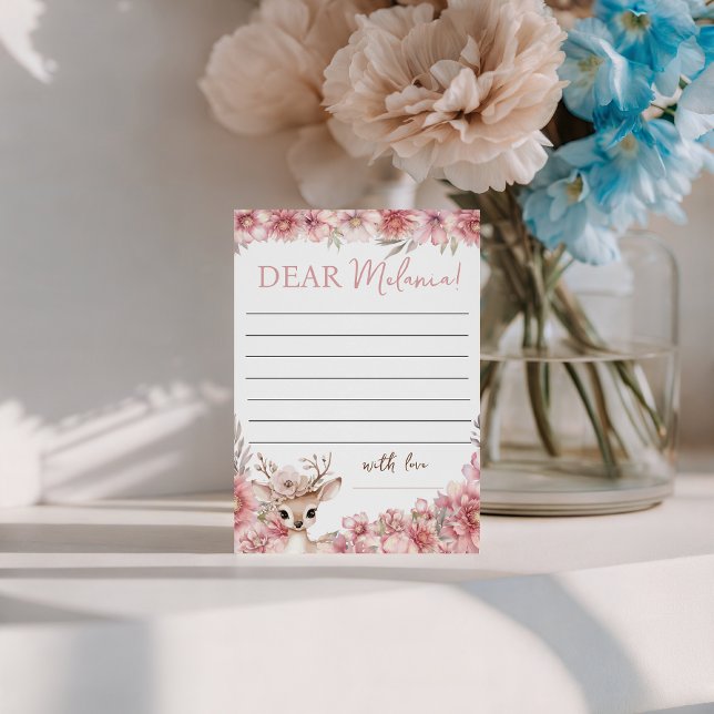 Floral Deer Birthday Message Card (Creator Uploaded)