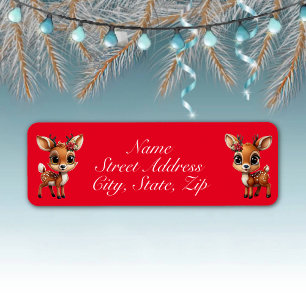 Floral Deer, Floral Fawn, Doe, Reindeer 🦌🎄 Red